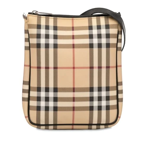 BURBERRY Pre-Loved House Check Coated Canvas Crossbody