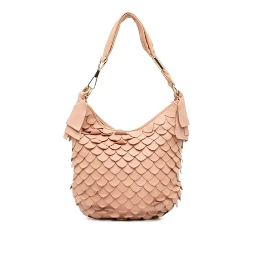 Saint Laurent Pre-Loved Leather St Tropez Fish Scale Hobo