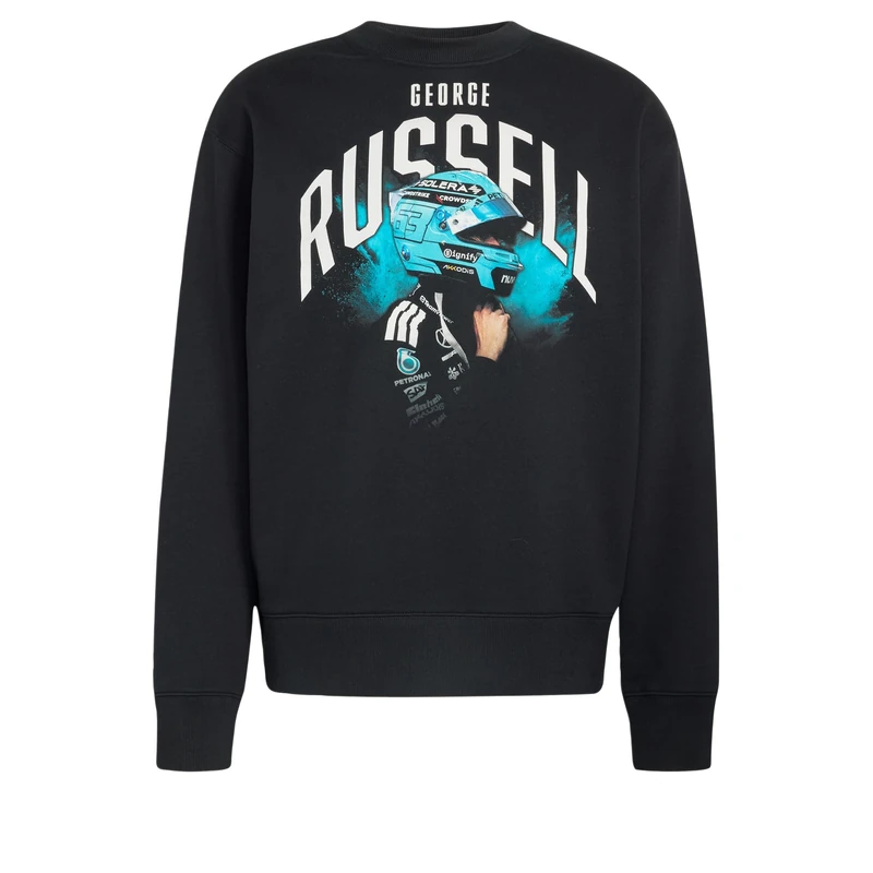 adidas men mercedes - amg petronas formula 1 team george russell graphic sweat top black l
