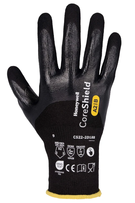 Honeywell Coreshield 3.0 Cut Protective Unisex Gloves CS22-2D18B, Food Certified, Silicone Free, Washable, Cut A2/B, Size 10XL, Gauge 18, CS22-2D18B-10 (Bellyband with 10 Pairs)