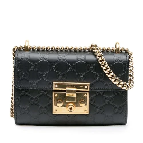 Gucci Pre-Loved Small Guccissima Padlock Crossbody Bag