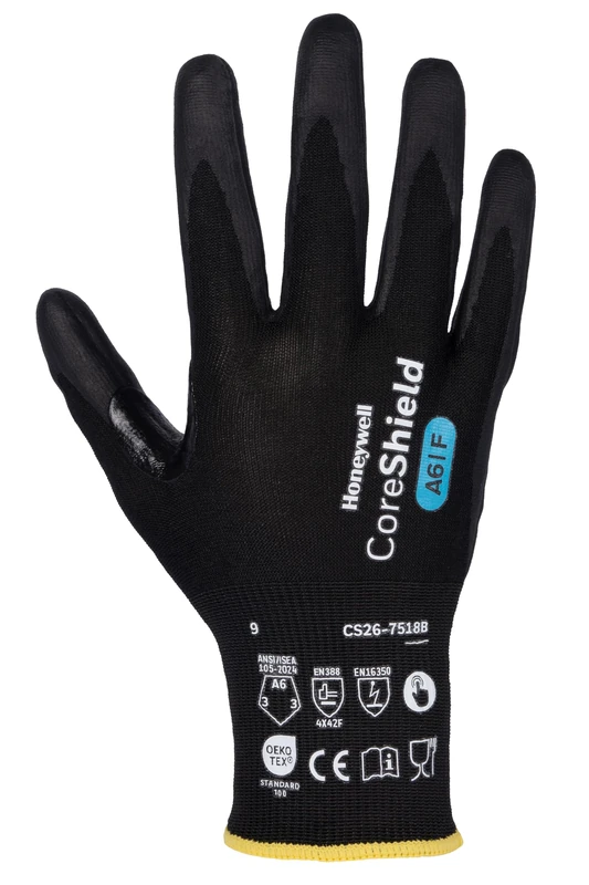 Honeywell Coreshield 3.0 Cut Protective Unisex Gloves CS26-7518B, Food Certified, Silicone Free, Washable, Cut A6/E, Size 9L, Gauge 18, CS26-7518B-9 (Bellyband with 10 Pairs)