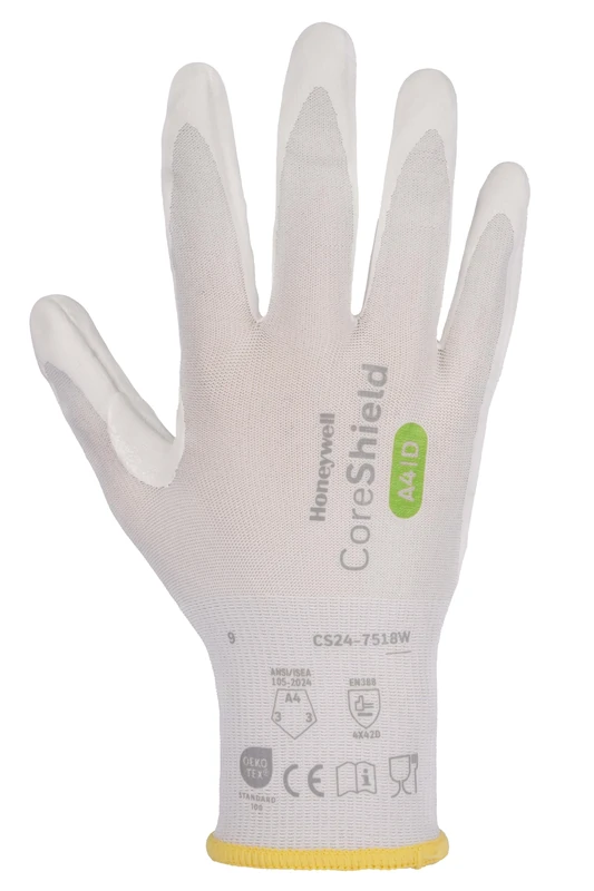 Honeywell Coreshield 3.0 Cut Protective Unisex Gloves CS24-7518W, Food Certified, Silicone Free, Washable, Cut A4/D, Size 7S, Gauge 18, CS24-7518W-7 (Bellyband with 10 Pairs)