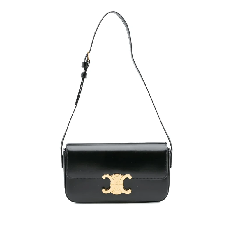 Celine Pre-Loved Shiny Calfskin Claude Shoulder Bag