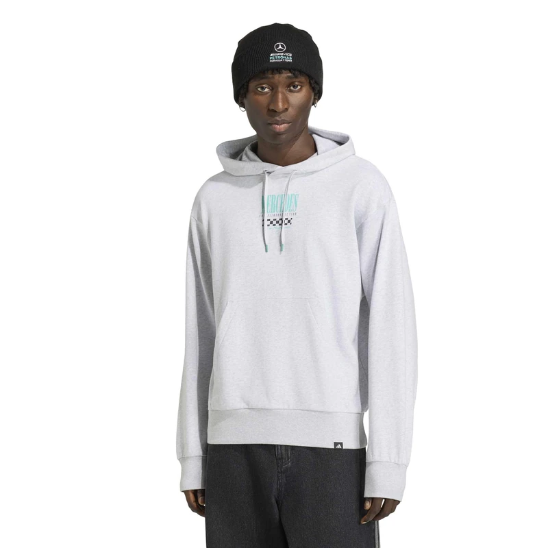adidas Men's Mercedes - Amg Petronas Formula 1 Team Graphic Hood 02 Sweatshirt, light grey heather, 3XL