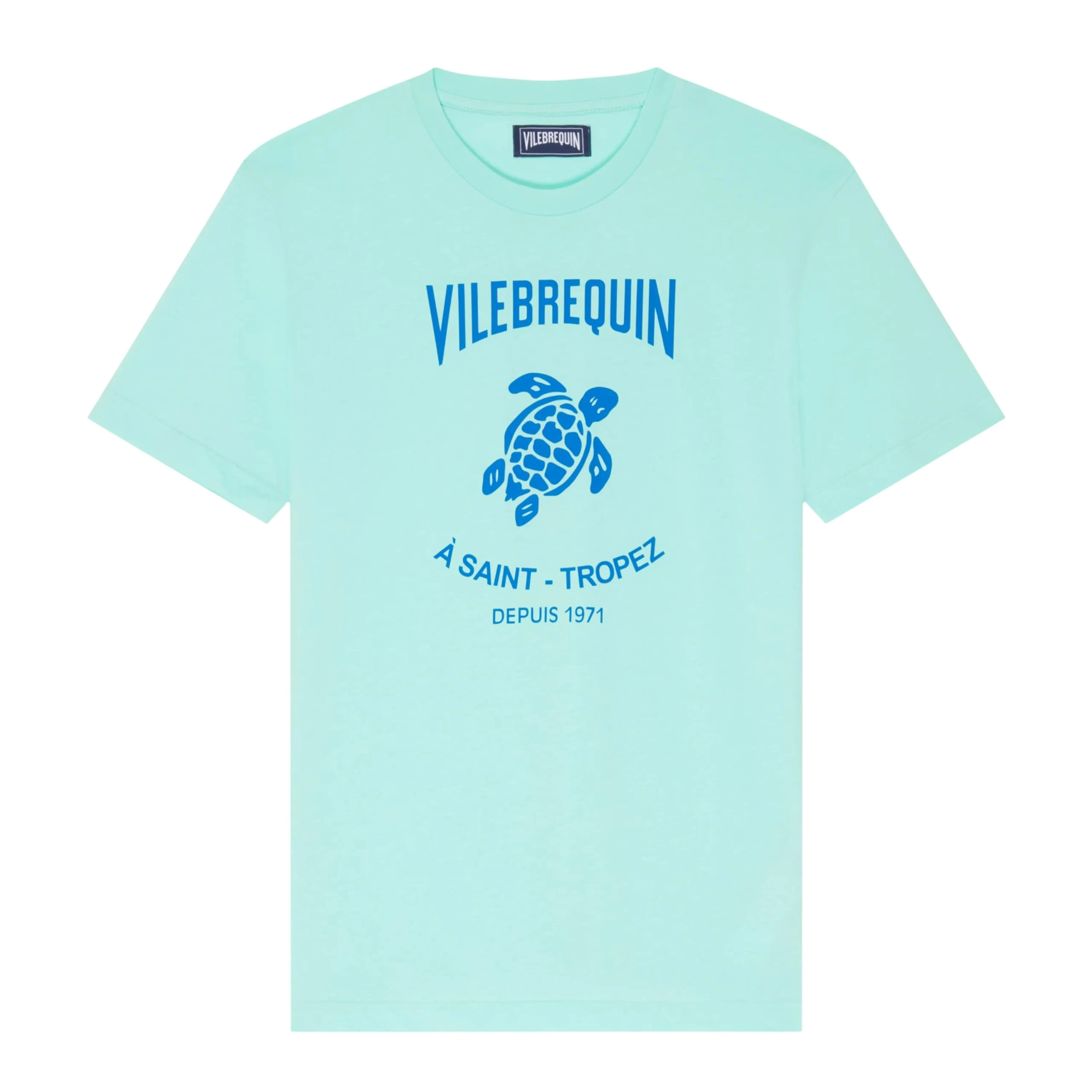 Vilebrequin, Cotton T-Shirt Contrasted Placed Gomy Logo, S, Caribbean