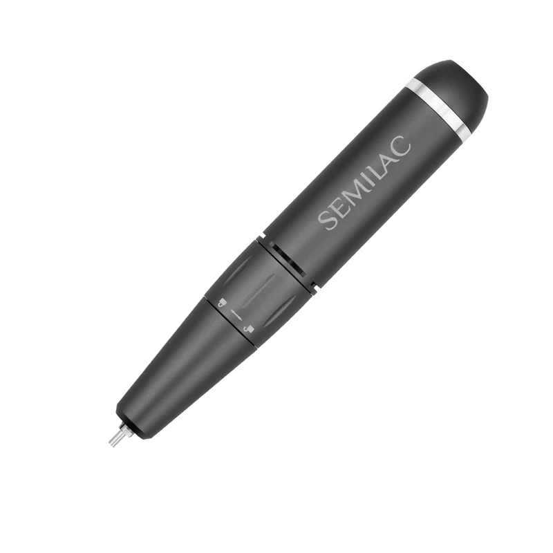 Semilac Nail Cutter Mini Pen Black Edition - Compact Electric Nail File 30,000 RPM, Quiet & Powerful, USB Charging, Ideal for Manicure & Pedicure at Home