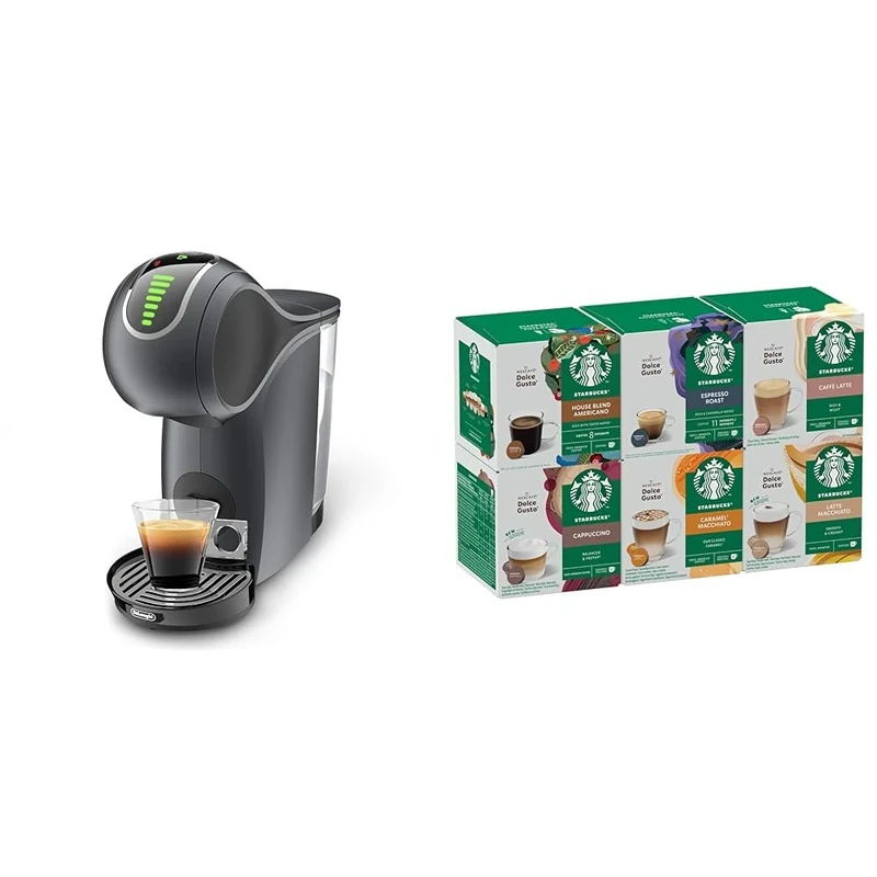 NESCAFÉ DOLCE GUSTO Genio S Touch Automatic Coffee Machine Slate Grey Starter Kit, Including 6 boxes of STARBUCKS Mixed Cup Coffee Pods