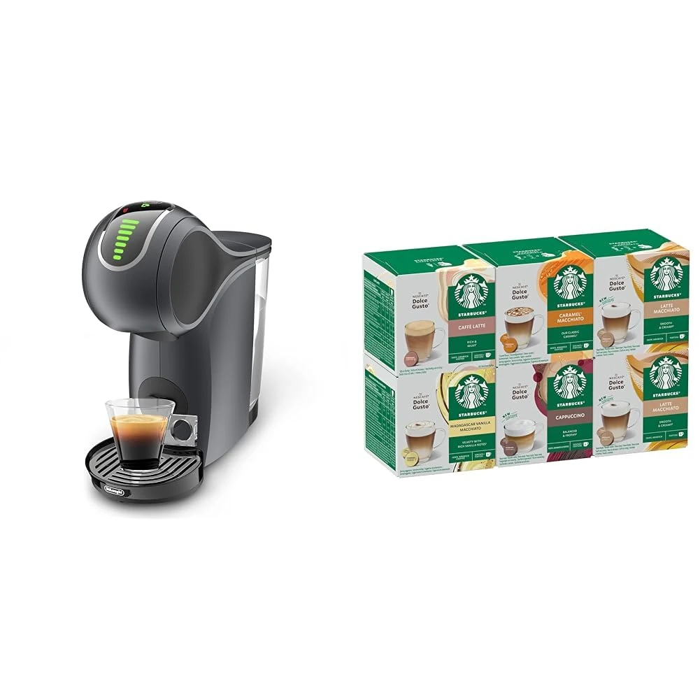 NESCAFÉ DOLCE GUSTO Genio S Touch Automatic Coffee Machine Slate Grey Starter Kit, Including 6 boxes of STARBUCKS White Cup Coffee Pods