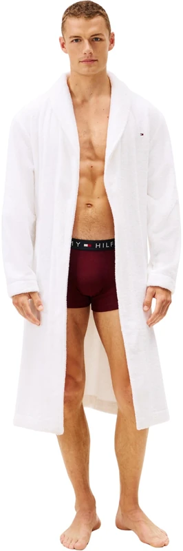 Tommy Hilfiger Men's TOWELLING ROBE UM0UM03725YCF005 Bathrobe, WHITE, XL