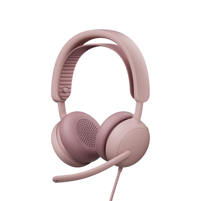 Logitech Zone Wired 2 - Noise-Cancelling Headset with Adaptive Hybrid ANC, USB-C with USB-A adapter - Rose