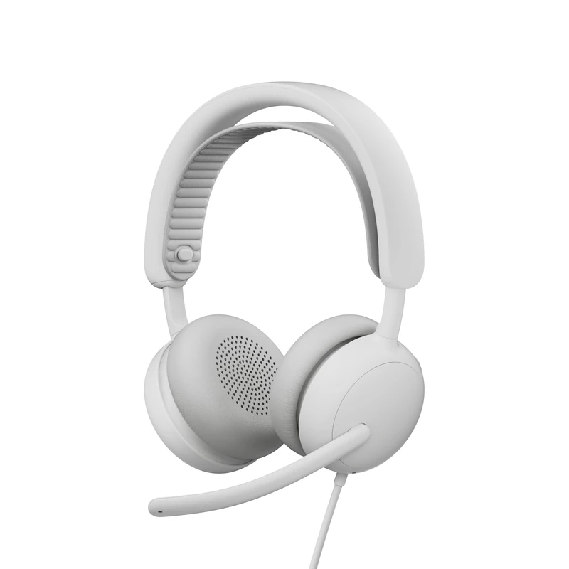 Logitech Zone Wired 2 - Noise-Cancelling Headset with Adaptive Hybrid ANC, USB-C with USB-A adapter - White
