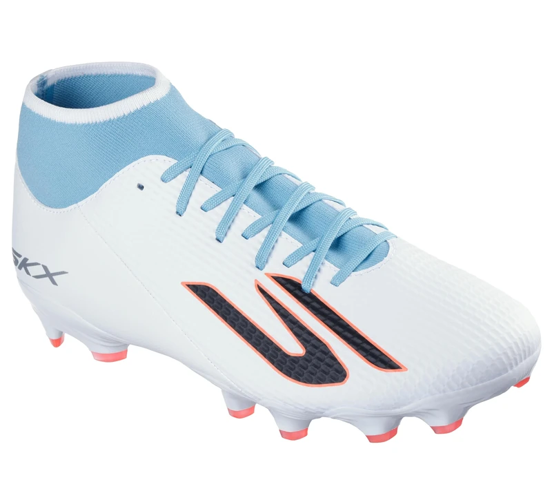 Skechers Men's SKX_2 High Academy Firm Ground Football Boots, White, 8.5 UK