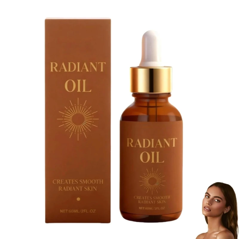 2025 New Radiant Oil, Natural Sun Tanning Oil for Deep, Dark Bronze Glow, Streak-Free, Plumping Moisturizing Body Firming for Smooth, Fast Absorbing for All Skin Types (1)