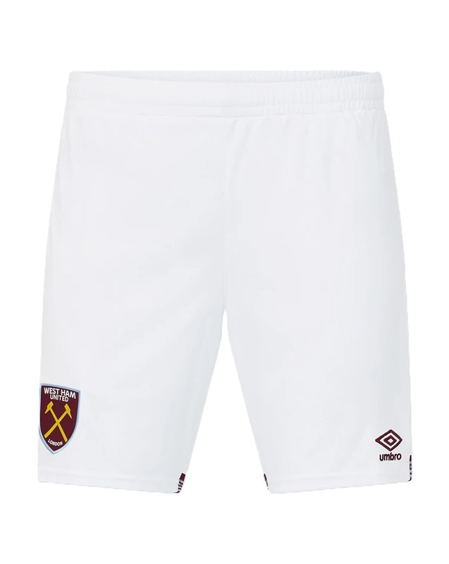 West Ham United FC Umbro Men's Home Shorts, Brilliant White, XS