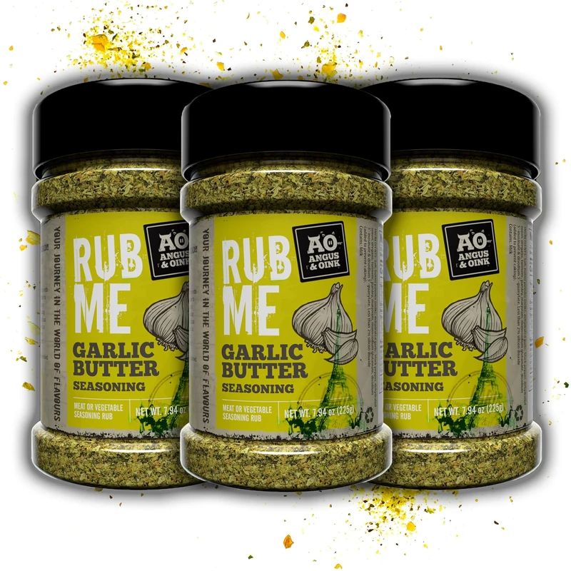 Angus & Oink | Garlic Butter Seasoning | Rich & Indulgent Flavour for Chicken, Fries & Roast Potatoes | 200g x 3