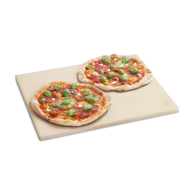 BURNHARD Cordierite Pizza Stone - 45 x 35 x 1.5 cm - Rectangular for Grill & Oven - Ideal for Pizza, Bread & Tarte Flambée