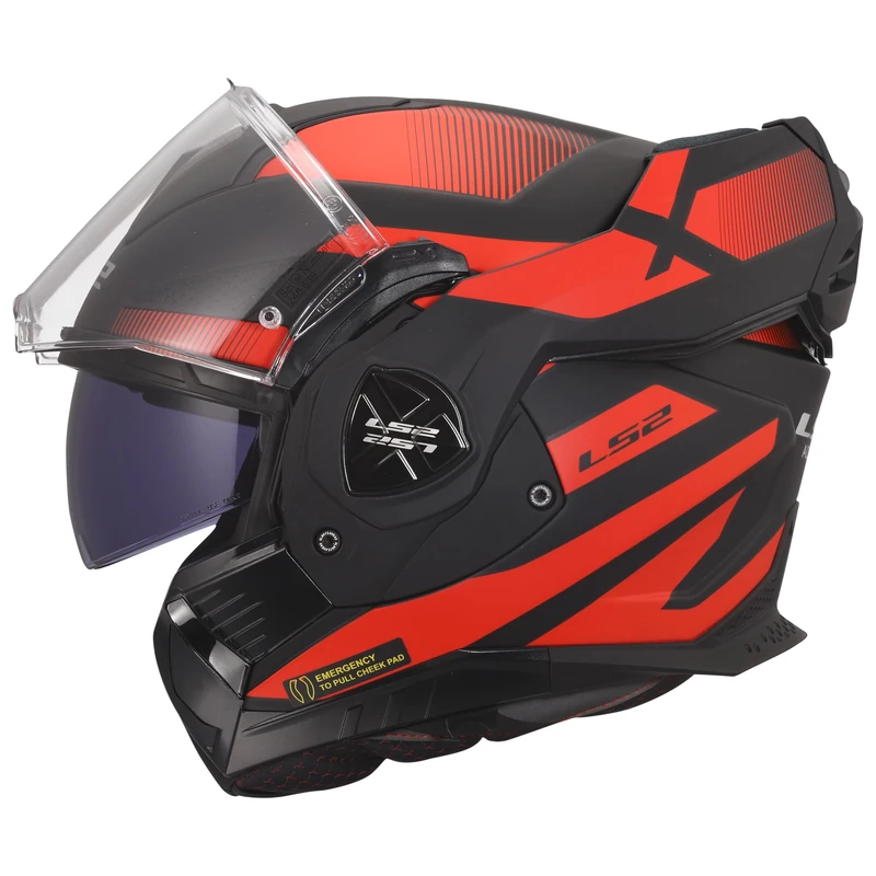 LS2 FF901 Advant X Modular Helmet - Matt Black Red - Size S