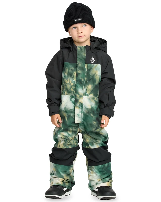 Volcom Unisex Flurry One Piece Snow Suit - Fold Over Mitts & Booties, Mottled Clover, 3 Years - Image 1