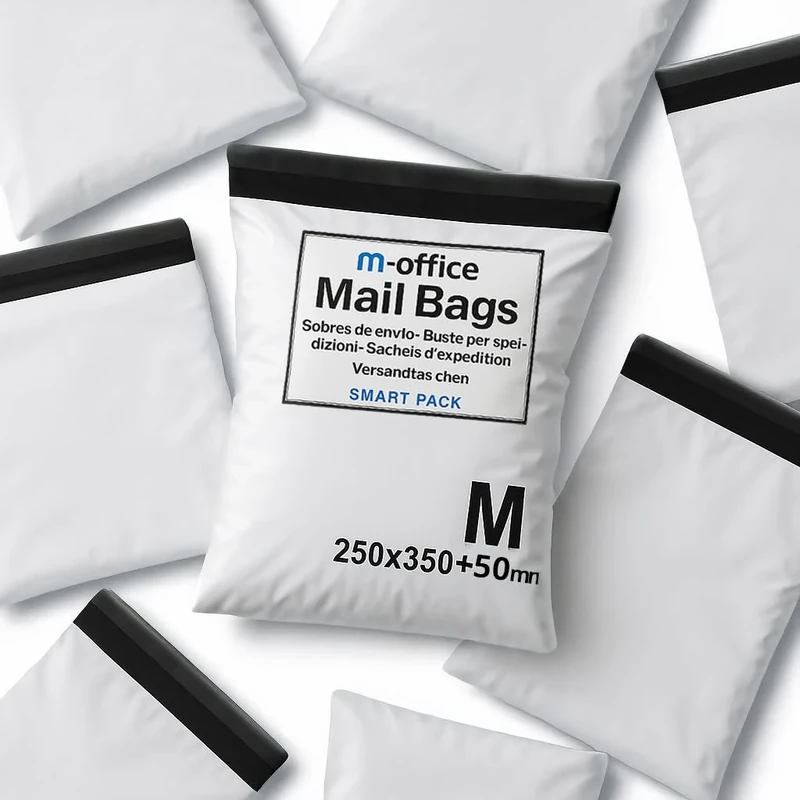 m-Office Shipping Bag 200 uds M (250×350+50 mm) – Shipping Envelopes | Vintage Clothing Bags | Packaging Packages Shipping Bags | Online Shipping Bags