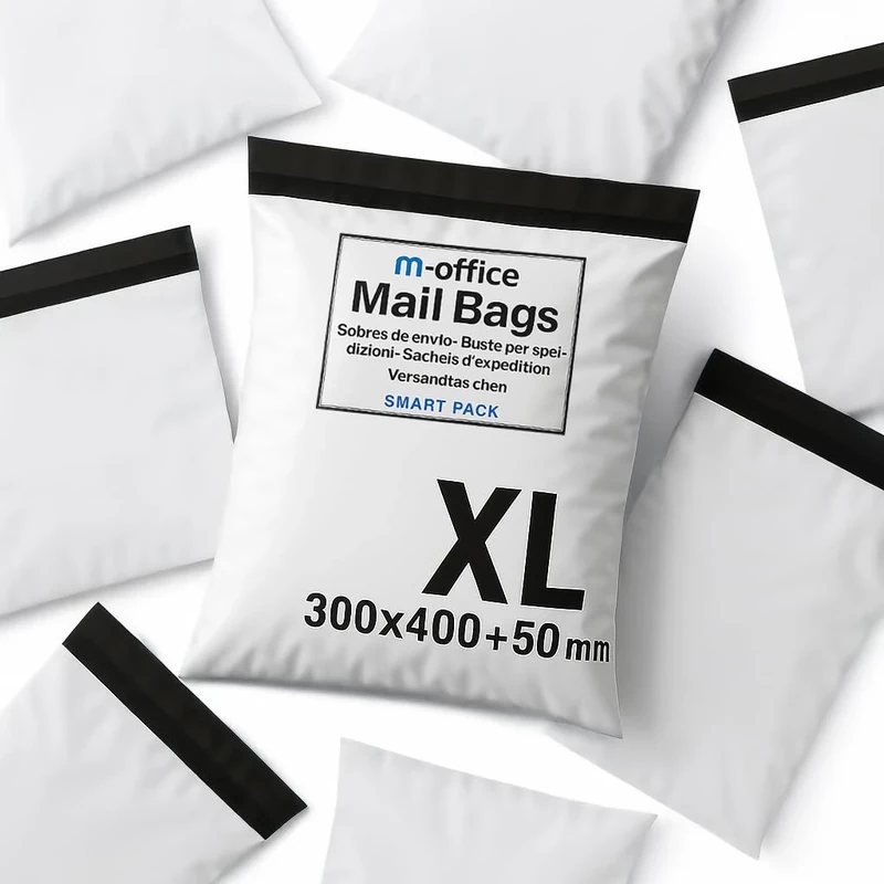 m-Office Shipping Bag 200 uds XL (350×450+50 mm) – Shipping Envelopes | Vintage Clothing Bags | Packaging Packages Shipping Bags | Online Shipping Bags
