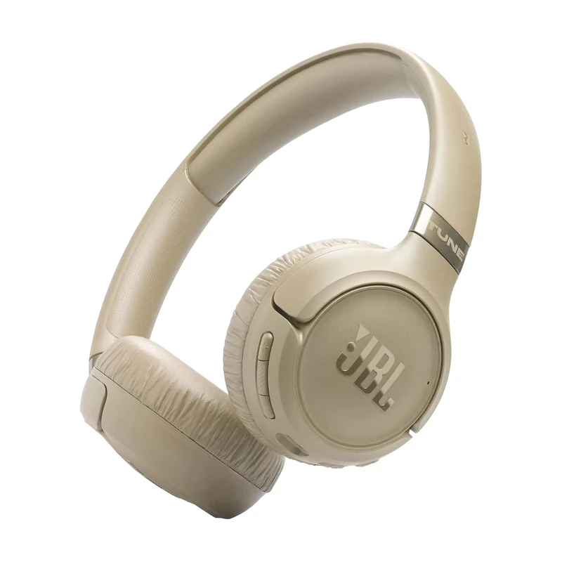 JBL Tune 680 NC Wireless On-Ear Bluetooth Headphones with Adaptive Noise-Cancelling Technology, Smart Ambient, 76-Hour Battery Life and Google Fast Pair/Microsoft Swift Pair, Beige
