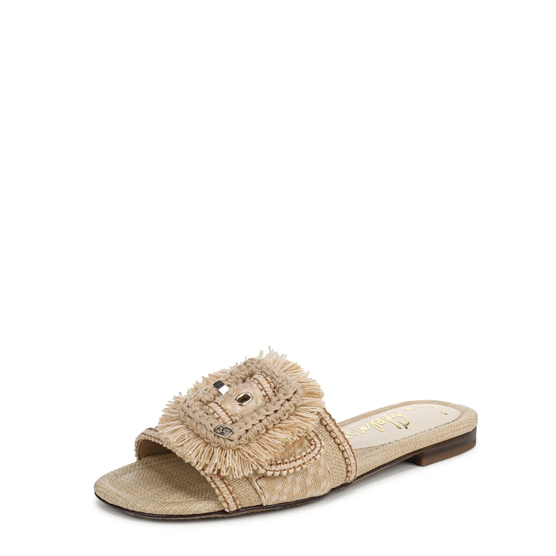 Sam Edelman Women's Bambi Playa Flat Slide Sandals, Summer Sand Multi, Medium Fit, UK 6