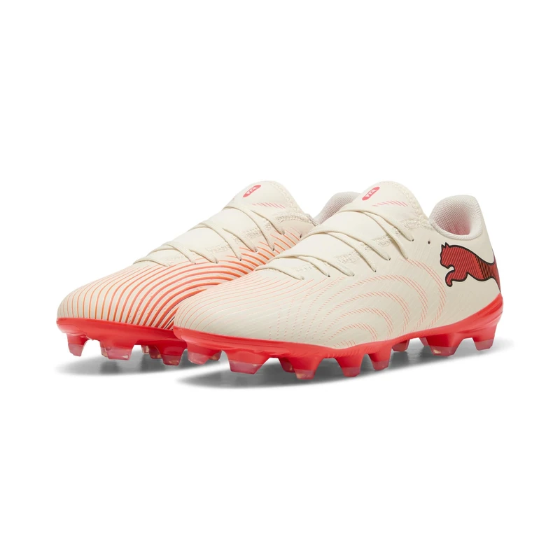 PUMA Unisex Future 9 Play Firm Ground/Artifical Ground Football Boots, Sugared Almond-PUMA White-Ultra Red-PUMA Black, 6 UK