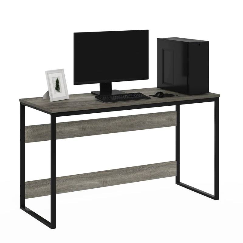 Furinno MORETTI Computer Desk, Gaming Desk, Office Desk, 52 Width, for Home Office, Gaming, Study, Grey Oak