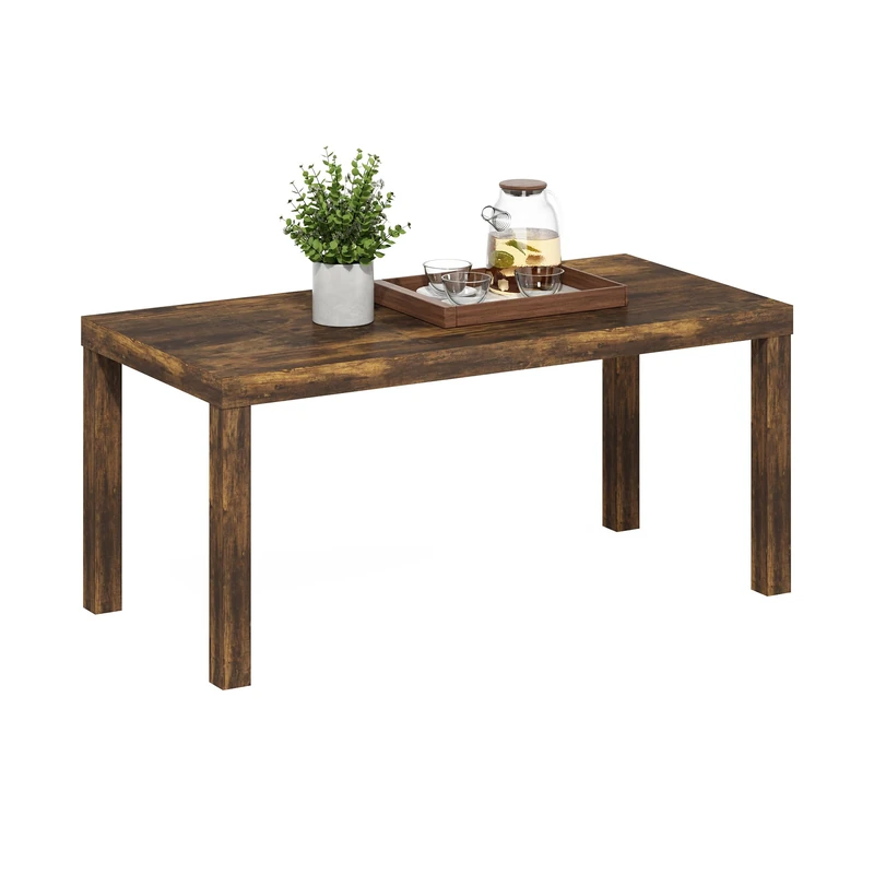 Furinno CLASSIC Coffee Table, Modern Rectangle Coffee Table with 1.8 Inch Thick Tabletop, Side Table for Living Room, Home Office, Sage Green