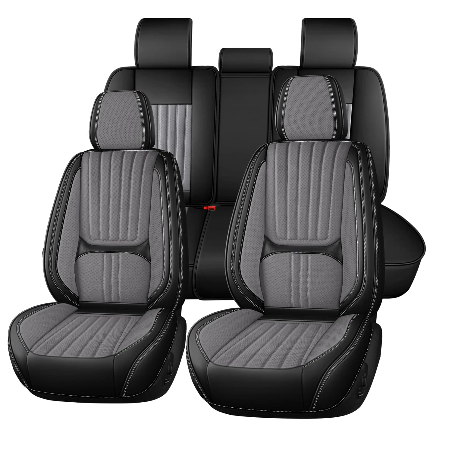 Buuoo Car Seat Covers Universal Fit for Mercedes-Benz CLA-Class AMG CLA 45 C117 AMG CLA 35 C118 AMG CLA 45 X117 Full Set Protection Nappa Leather Cushion Covers