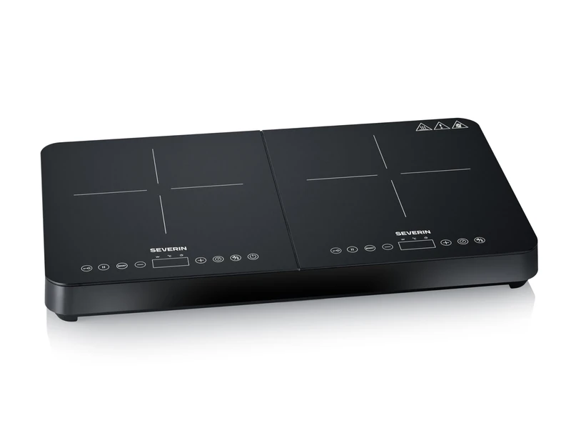 Severin Double induction hob, 3400 W, Ø 22 cm, touch screen, temperature adjustment and power levels, matte glass surface to reduce fingerprints and scratches. DK 1028