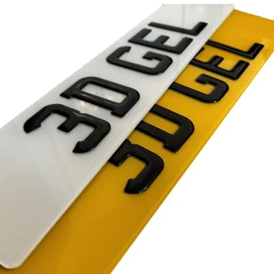 Plates - | 2D | 3D | 4D | 4D Gel UK Rear/Front/Pair for Automotive, Home Use/Outdoor Use