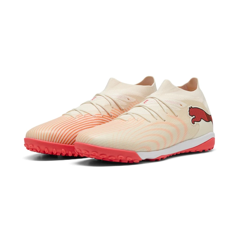 PUMA Unisex Future 9 Match Turf Football Boots, Sugared Almond-PUMA White-Ultra Red-PUMA Black, 13 UK