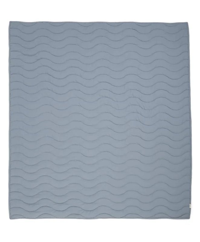 Mamas & Papas Nursery Cot/Cotbed Quilt 3 tog, Blue Mustard Wave, 110 x 120 cm