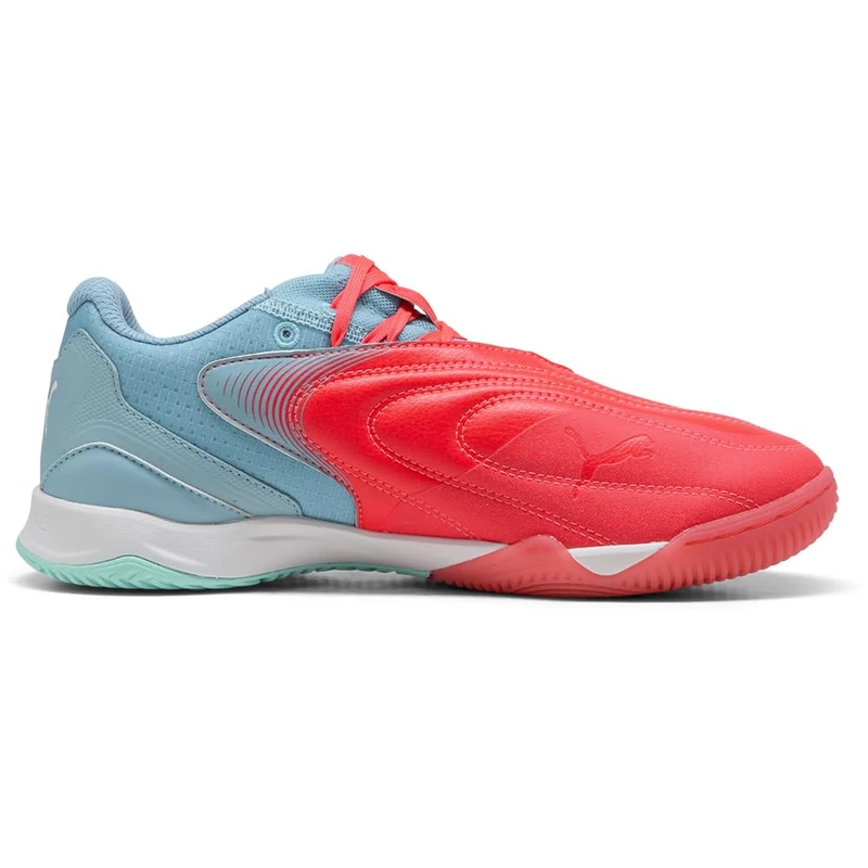 PUMA Unisex IBERO V Football Boots, Ultra Red-PUMA White-Dusty Aqua-Intense Mint, 6 UK