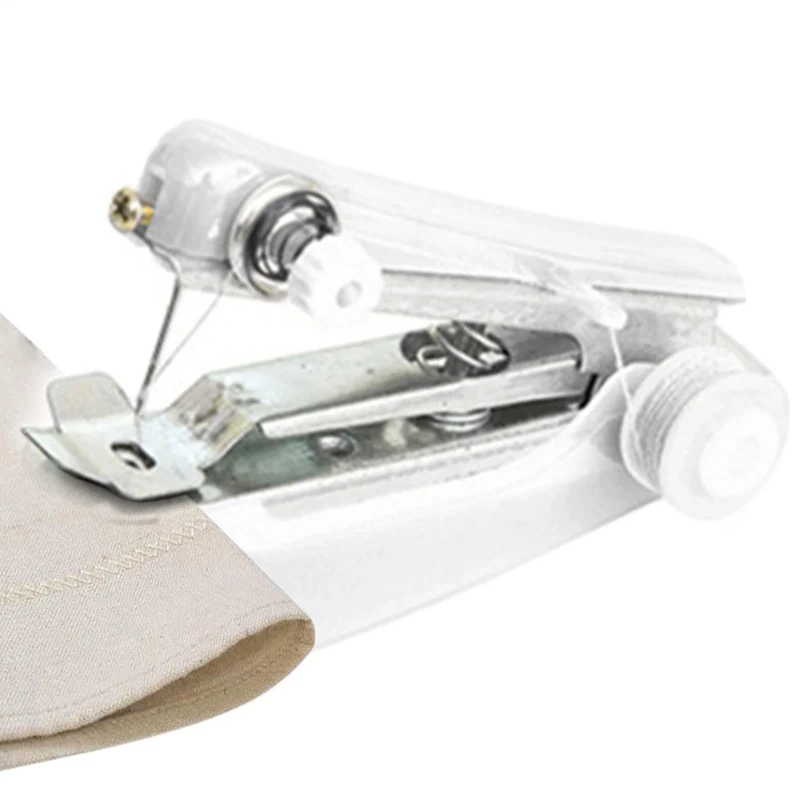 Mini Sewing Machine - Handheld Fabric, Tool Portable Mender, Compact Instructions | Durable Creative Lightweight Sewing Machine for Children Beginners Quilting Clothing Curtain Repair