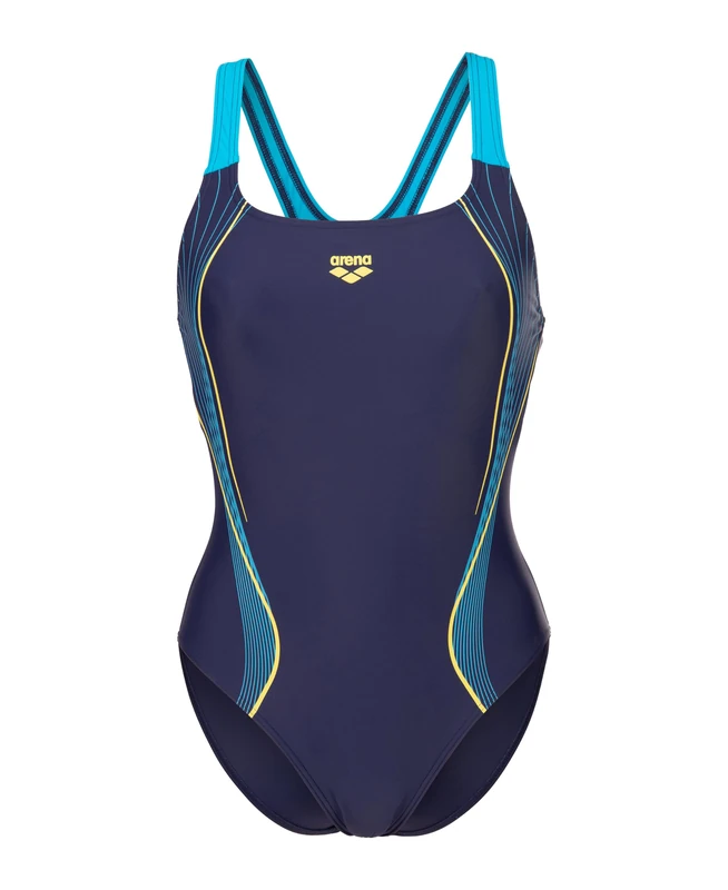 ARENA Feel Women's Control Pro Back Bra Swimsuit Navy-Turquoise
