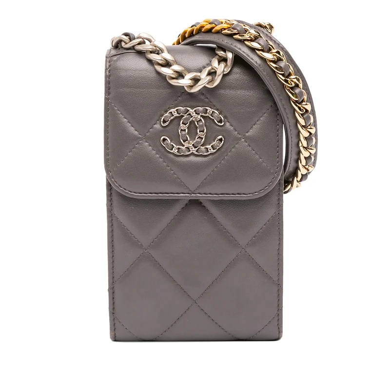 Chanel Pre-Loved Lambskin 19 Phone Holder With Chain Crossbody Bag