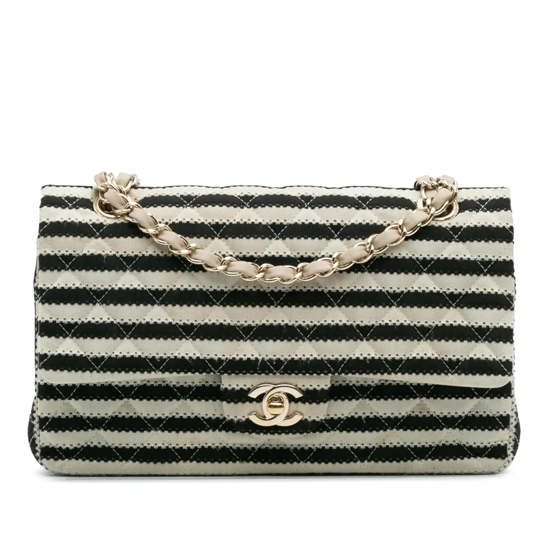 Chanel Pre-Loved Medium Classic Jersey Coco Sailor Double Flap Shoulder Bag