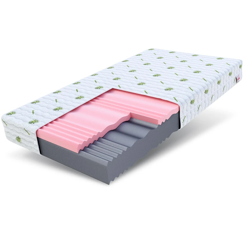 FDM Mattress 140 x 200 cm Hardness H3 H4 Height 14 cm Cold Foam Mattress HR Foam Visco Foam 7 Comfort Zones with Hypoallergenic Washable Aloe Vera Cover Oeko-Tex Lunera