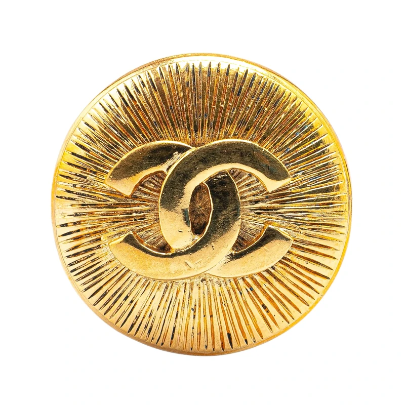 Chanel Gold Plated CC Brooch - Authenticated Pre-Loved Jewelry