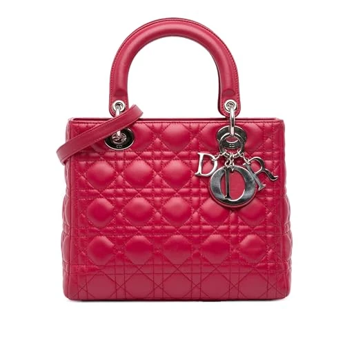 Dior Pre-Loved Medium Lambskin Cannage Lady Handbag