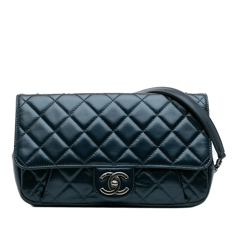 Chanel Pre-Loved Medium Quilted Glazed Calfskin Coco Pleats Flap Crossbody Bag