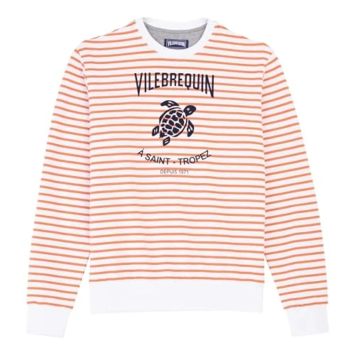 Vilebrequin, Cotton Striped Crewneck Sweatshirt, XL, Carrot