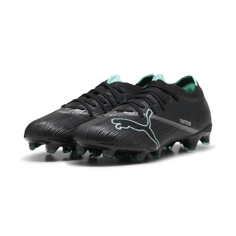 PUMA Unisex Ultra Nitro 7 Match Firm Ground/Artifical Ground Football Boots, PUMA Black-Intense Mint, 7 UK