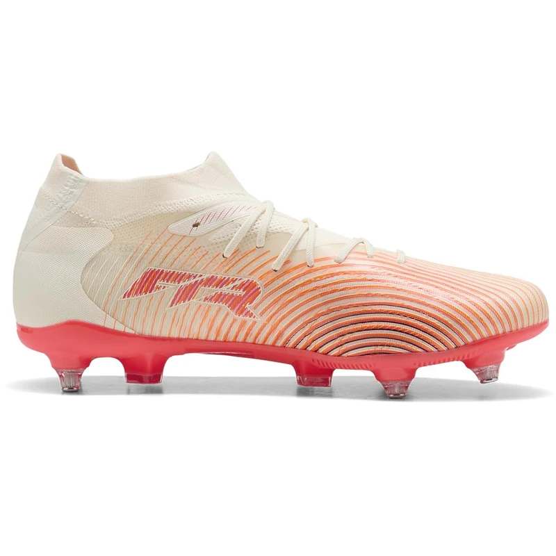 PUMA Unisex Future 9 Match Mixed Soft Ground Football Boots, Sugared Almond-PUMA White-Ultra Red-PUMA Black, 11 UK