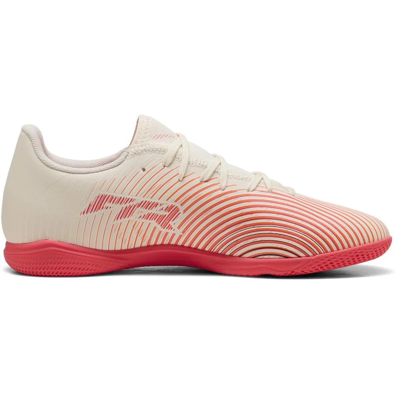 PUMA Unisex Future 9 Play Indoor Training Football Boots, Sugared Almond-PUMA White-Ultra Red-PUMA Black, 9.5 UK