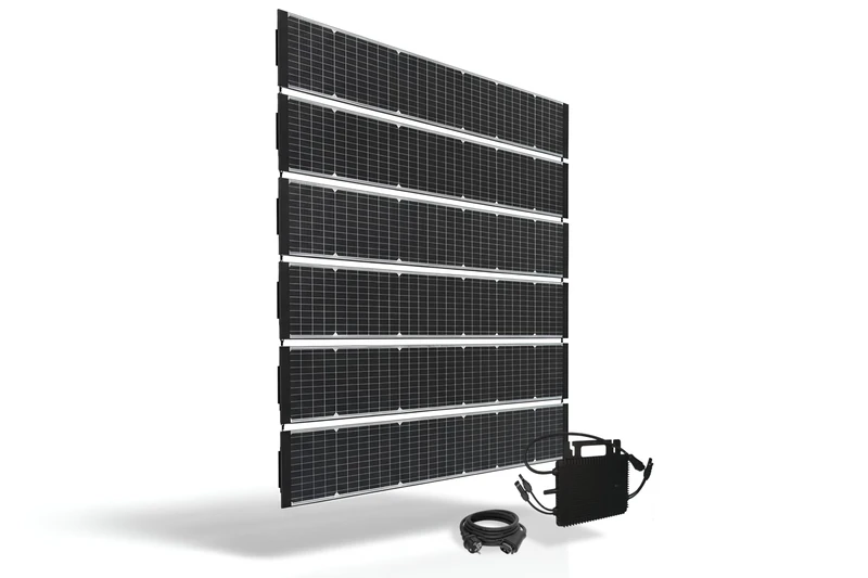 Technaxx TX-356 Bifacial Solar Fence 480W – Complete Kit with 6X 80W Monocrystalline PERC Solar Panels, 800W Inverter & Schuko Cable – Privacy & Solar Energy – Efficiency 17.5% - Image 1