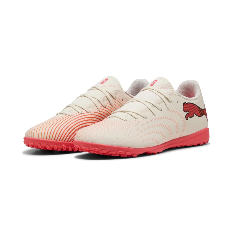 PUMA Unisex Future 9 Play Turf Football Boots, Sugared Almond-PUMA White-Ultra Red-PUMA Black, 4.5 UK
